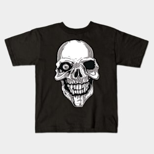 cool one eye skull Kids T-Shirt